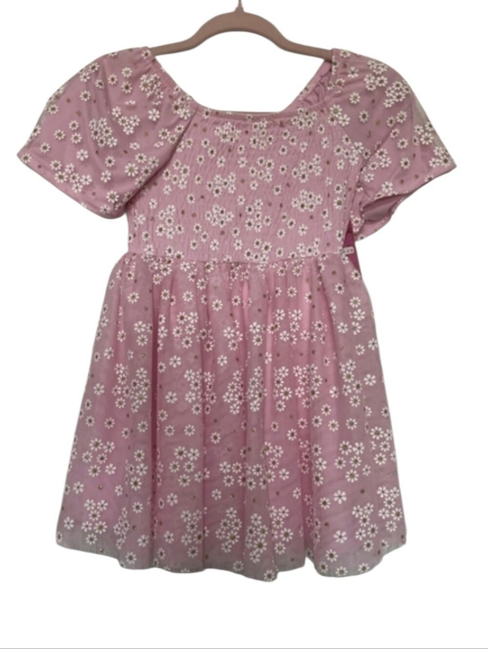 NWT Girls Size 5 Btween Pink Dress Floral Glitter